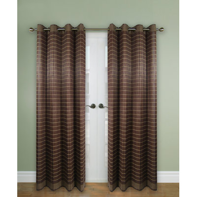 bamboo curtain panel rayon sheer semi single grommets curtains grommet striped vertical versailles
